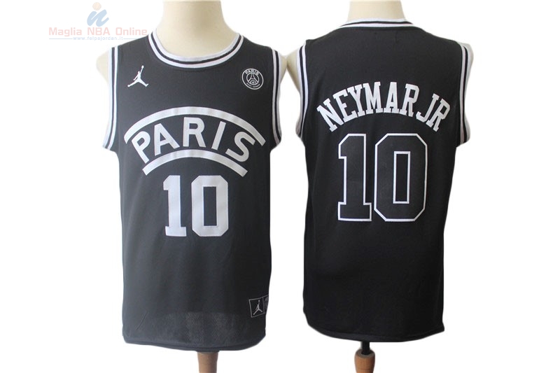 Acquista Maglia NBA Jordan x Paris Saint-Germain #10 Neymar Jr Nero