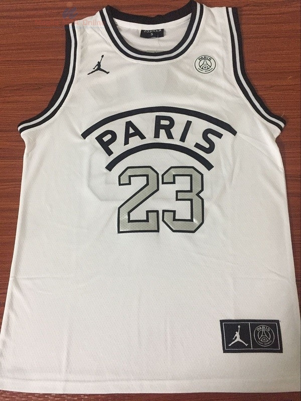 Acquista Maglia NBA Jordan x Paris Saint-Germain #23 Jordan Bianco