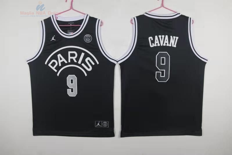 Acquista Maglia NBA Jordan x Paris Saint-Germain #9 Edison Cavani Nero