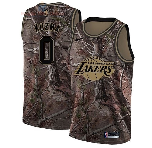 Acquista Maglia NBA Los Angeles Lakers #0 Kyle Kuzma Camo Swingman Collezione Realtree 2018