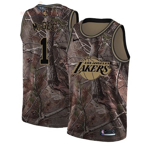 Acquista Maglia NBA Los Angeles Lakers #1 JaVale McGee Camo Swingman Collezione Realtree 2018