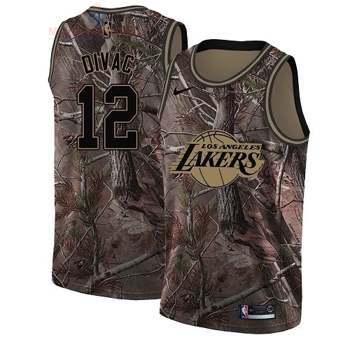 Acquista Maglia NBA Los Angeles Lakers #12 Vlade Divac Camo Swingman Collezione Realtree 2018