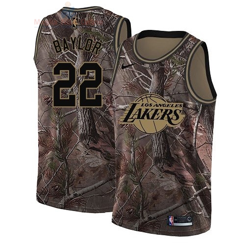 Acquista Maglia NBA Los Angeles Lakers #22 Elgin Baylor Camo Swingman Collezione Realtree 2018