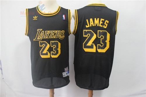 Acquista Maglia NBA Los Angeles Lakers #23 Lebron James Retro Nero