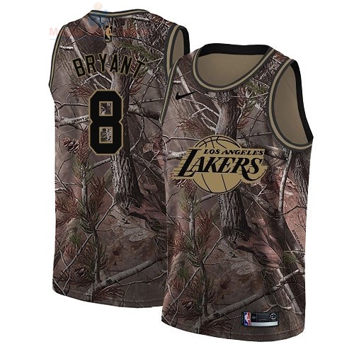 Acquista Maglia NBA Los Angeles Lakers #8 Kobe Bryant Camo Swingman Collezione Realtree 2018