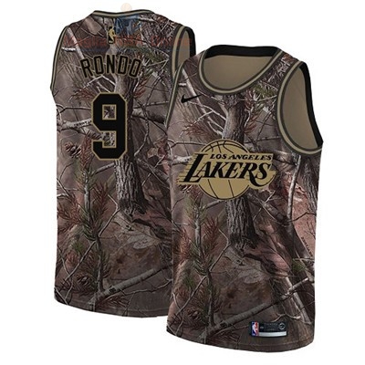 Acquista Maglia NBA Los Angeles Lakers #9 Rajon Rondo Camo Swingman Collezione Realtree 2018