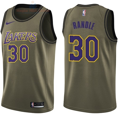 Acquista Maglia NBA Los Angeles Lakers Servizio Di Saluto #30 Julius Randle Nike Army Green 2018