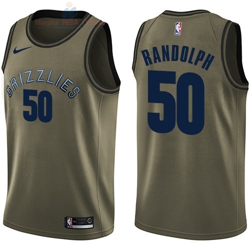 Acquista Maglia NBA Memphis Grizzlies Servizio Di Saluto #50 Zach Randolph Nike Army Green 2018