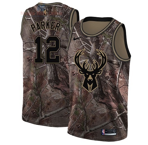 Acquista Maglia NBA Milwaukee Bucks #12 Jabari Parker Camo Swingman Collezione Realtree 2018