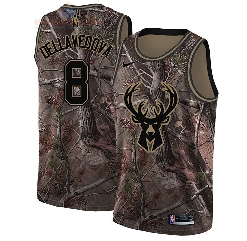 Acquista Maglia NBA Milwaukee Bucks #8 Matthew Dellavedova Camo Swingman Collezione Realtree 2018