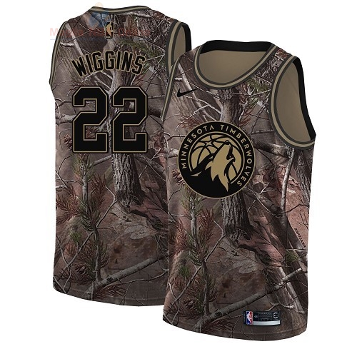 Acquista Maglia NBA Minnesota Timberwolves #22 Andrew Wiggins Camo Swingman Collezione Realtree 2018