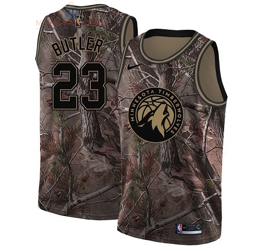 Acquista Maglia NBA Minnesota Timberwolves #23 Jimmy Butler Camo Swingman Collezione Realtree 2018