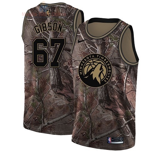 Acquista Maglia NBA Minnesota Timberwolves #67 Taj Gibson Camo Swingman Collezione Realtree 2018