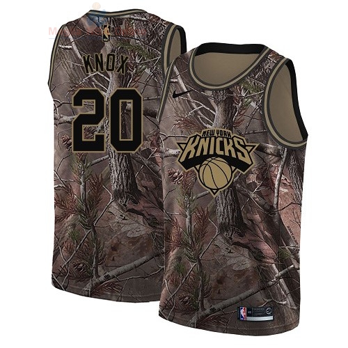 Acquista Maglia NBA New York Knicks #20 Kevin Knox Camo Swingman Collezione Realtree 2018