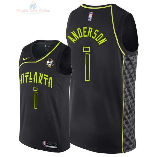 Acquista Maglia NBA Nike Atlanta Hawks #1 Justin Anderson Nero Città 2018