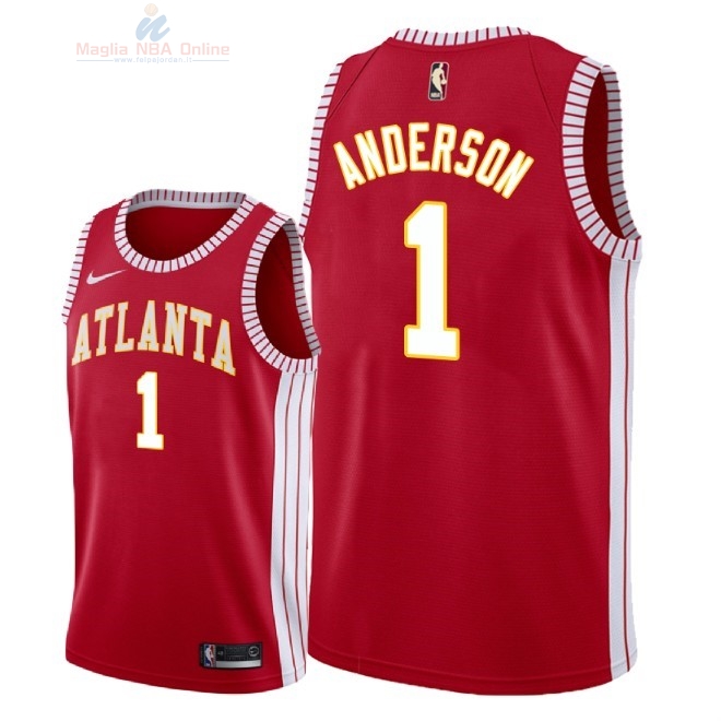 Acquista Maglia NBA Nike Atlanta Hawks #1 Justin Anderson Retro Rosso 2018