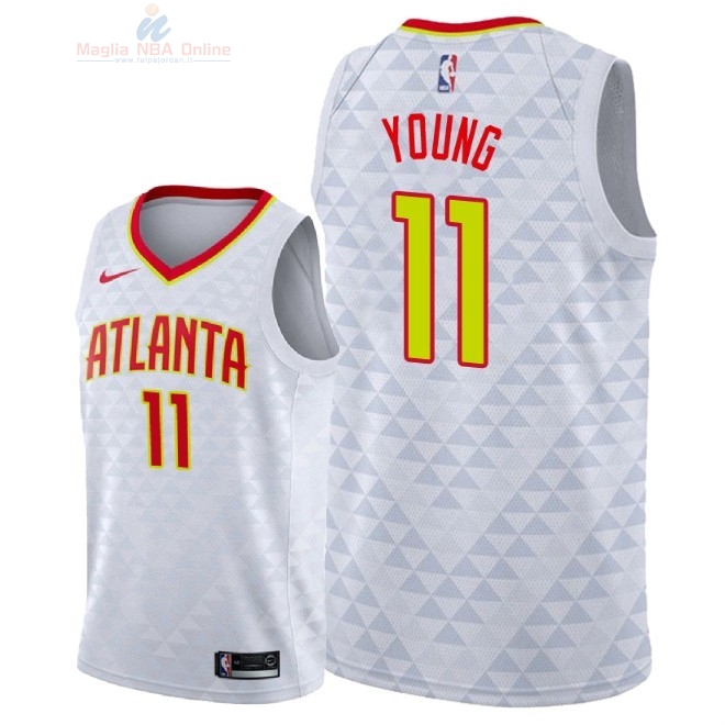 Acquista Maglia NBA Nike Atlanta Hawks #11 Trae Young Bianco Association 2018-19