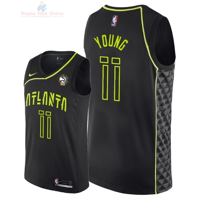 Acquista Maglia NBA Nike Atlanta Hawks #11 Trae Young Nero Città 2018
