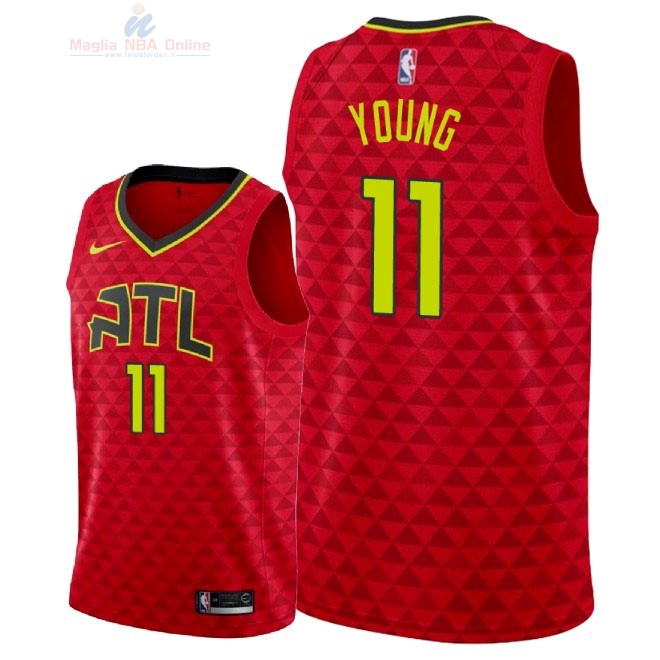 Acquista Maglia NBA Nike Atlanta Hawks #11 Trae Young Rosso 2018