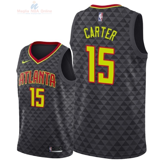Acquista Maglia NBA Nike Atlanta Hawks #15 Vince Carter Nero Icon 2018-19