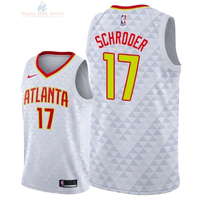 Acquista Maglia NBA Nike Atlanta Hawks #17 Dennis Schroder Bianco Association 2018