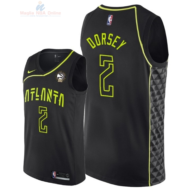 Acquista Maglia NBA Nike Atlanta Hawks #2 Tyler Dorsey Nero Città 2018