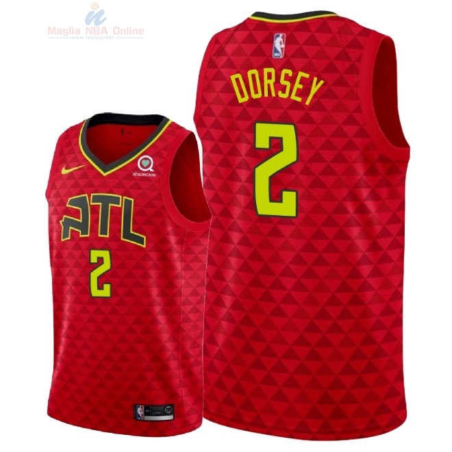 Acquista Maglia NBA Nike Atlanta Hawks #2 Tyler Dorsey Rosso Statement 2018