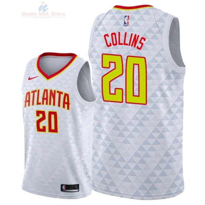 Acquista Maglia NBA Nike Atlanta Hawks #20 John Collins Bianco Association 2018