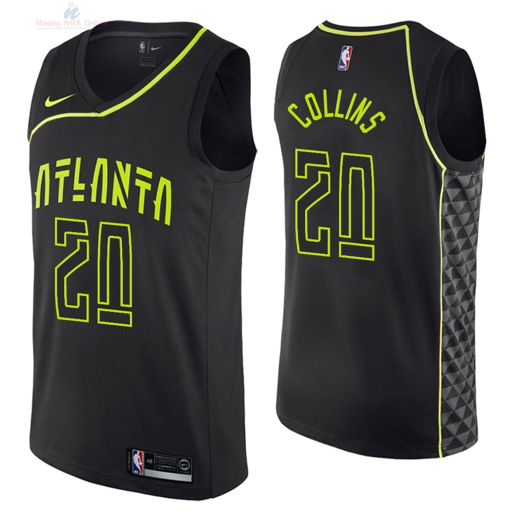Acquista Maglia NBA Nike Atlanta Hawks #20 John Collins Nike Nero Città 2018