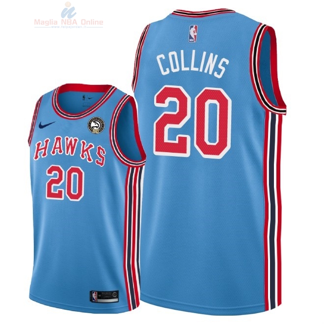 Acquista Maglia NBA Nike Atlanta Hawks #20 John Collins Retro Blu 2018