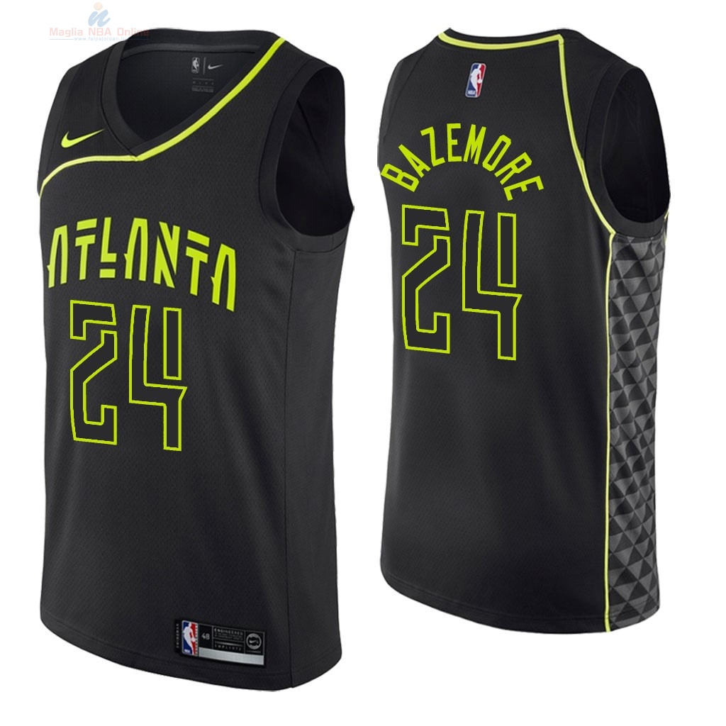 Acquista Maglia NBA Nike Atlanta Hawks #24 Kent Bazemore Nike Nero Città 2018