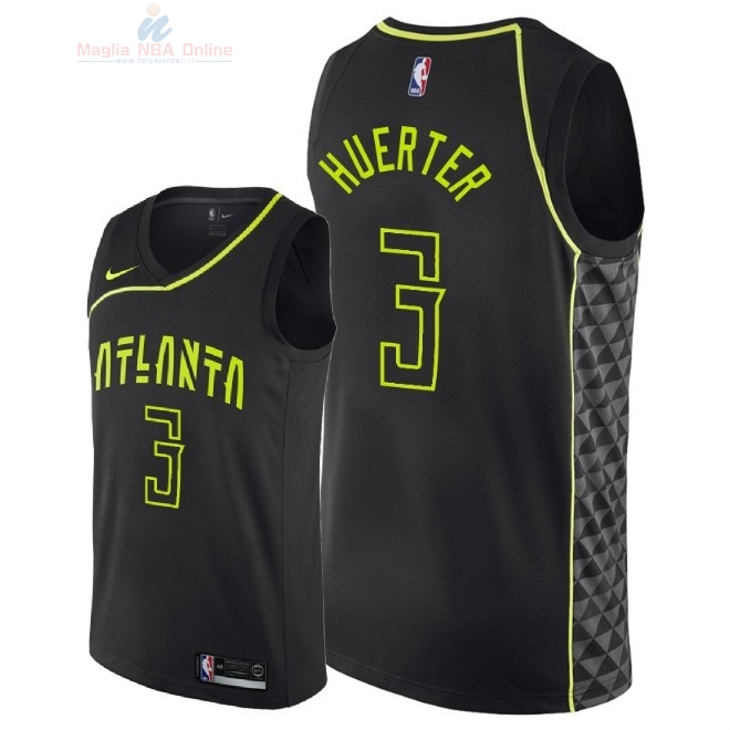 Acquista Maglia NBA Nike Atlanta Hawks #3 Kevin Huerter Nike Nero Città 2018