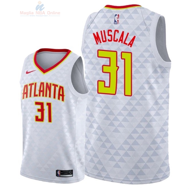 Acquista Maglia NBA Nike Atlanta Hawks #31 Mike Muscala Bianco Association 2018