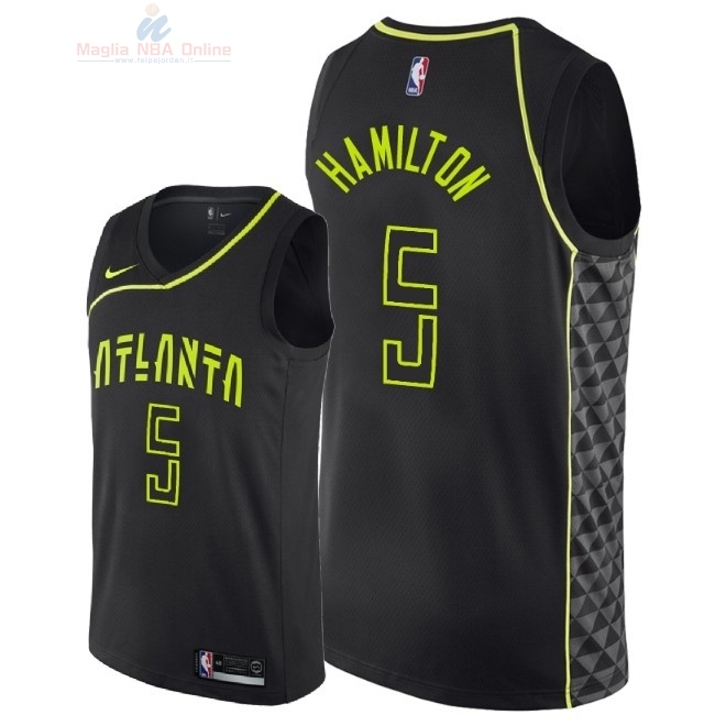 Acquista Maglia NBA Nike Atlanta Hawks #5 Daniel Hamilton Nike Nero Città 2018