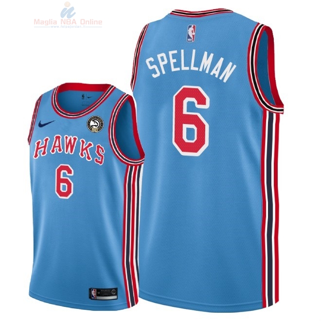 Acquista Maglia NBA Nike Atlanta Hawks #6 Omari Spellman Retro Blu 2018