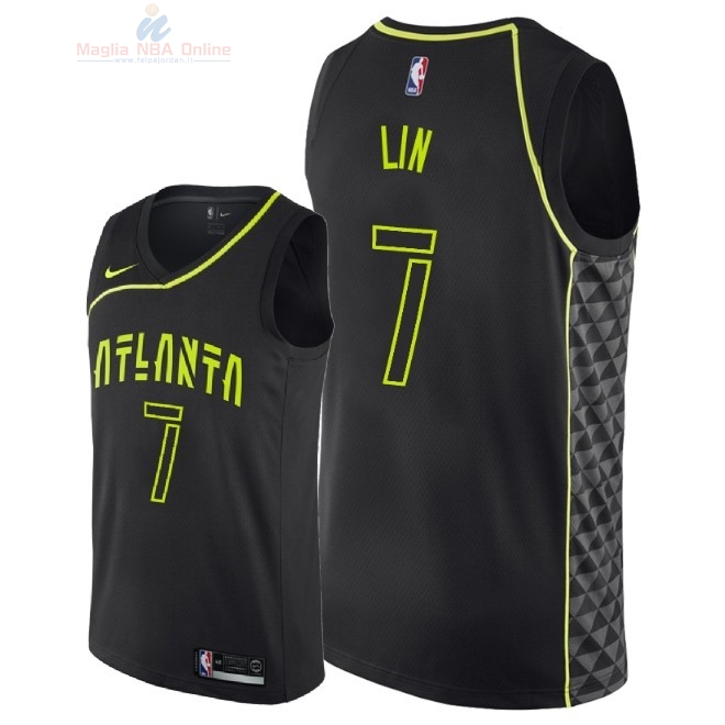 Acquista Maglia NBA Nike Atlanta Hawks #7 Jeremy Lin Nike Nero Città 2018