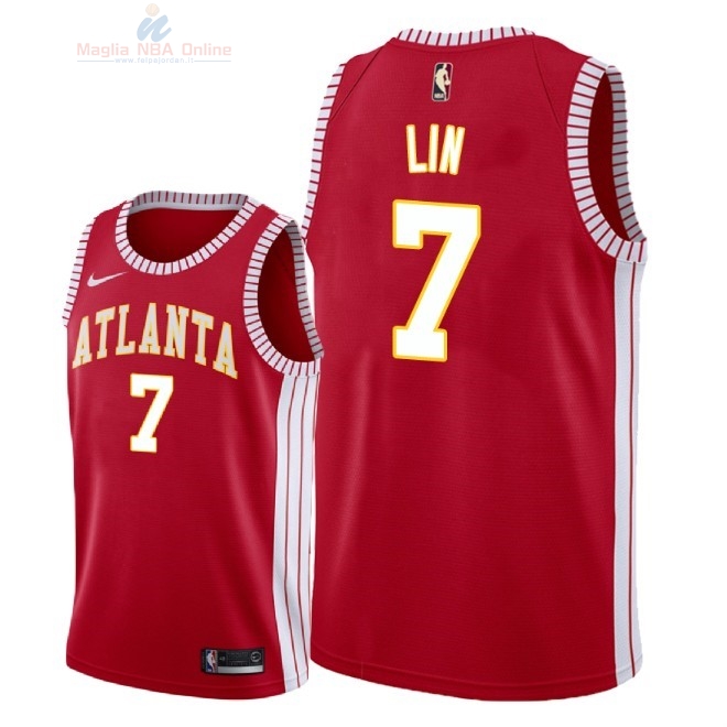 Acquista Maglia NBA Nike Atlanta Hawks #7 Jeremy Lin Retro Rosso 2018
