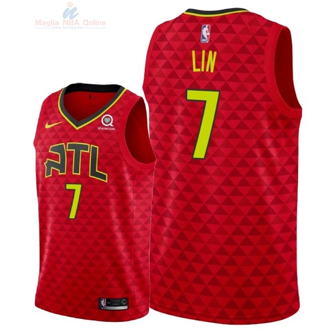 Acquista Maglia NBA Nike Atlanta Hawks #7 Jeremy Lin Rosso Statement 2018