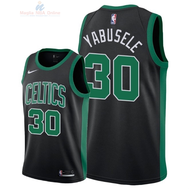 Acquista Maglia NBA Nike Boston Celtics #30 Guerschon Yabusele Nero Statement 2018