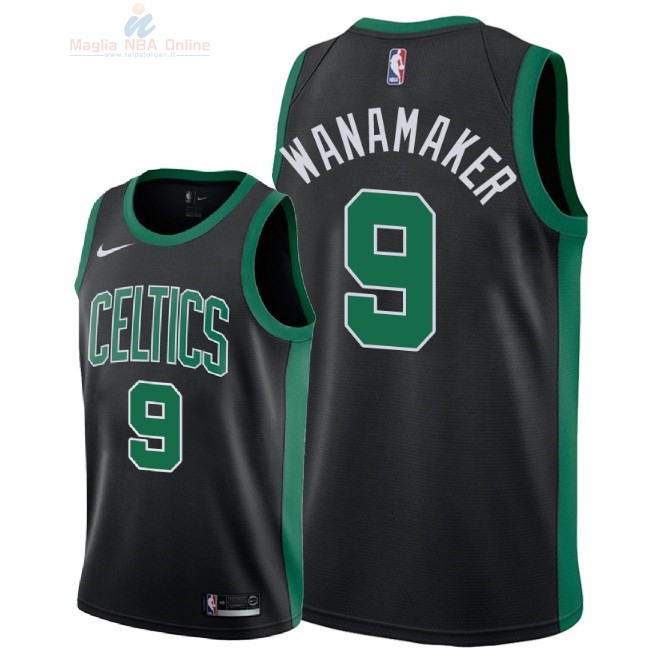 Acquista Maglia NBA Nike Boston Celtics #9 Bradley Wanamaker Nero Statement 2018