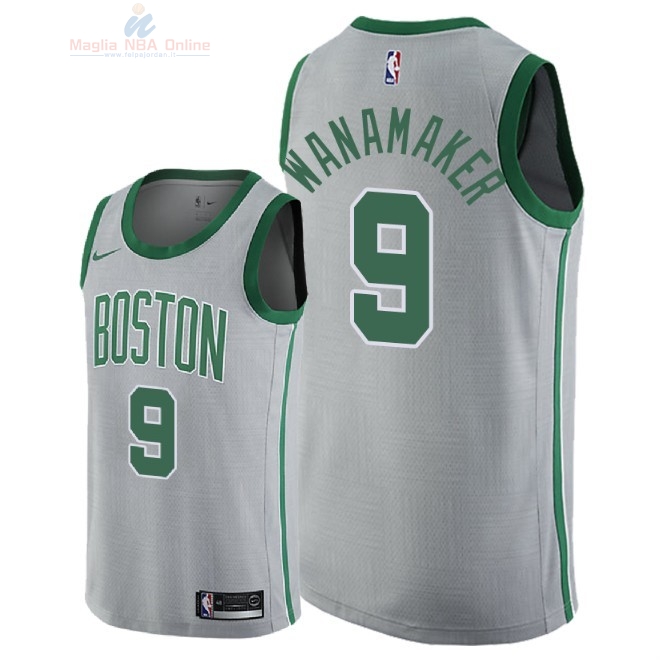 Acquista Maglia NBA Nike Boston Celtics #9 Bradley Wanamaker Nike Grigio Città 2018