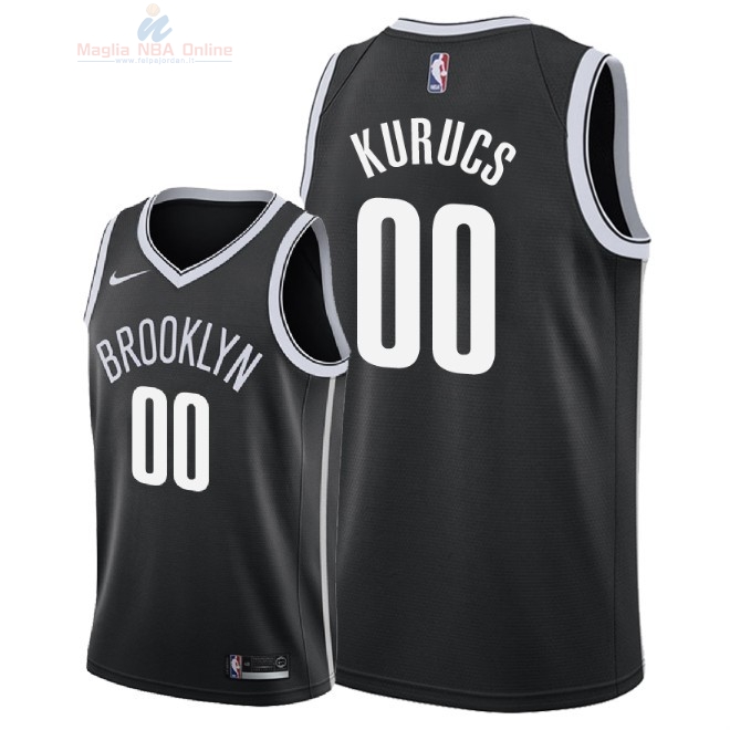 Acquista Maglia NBA Nike Brooklyn Nets #0 Rodions Kurucs Nero Icon 2018
