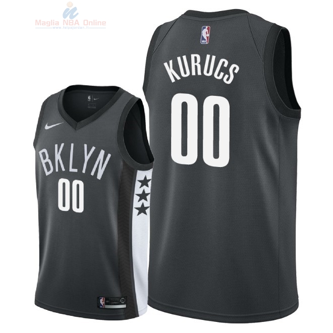 Acquista Maglia NBA Nike Brooklyn Nets #0 Rodions Kurucs Nero Statement 2018
