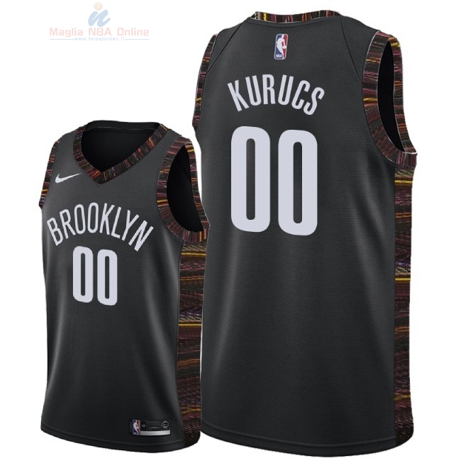 Acquista Maglia NBA Nike Brooklyn Nets #0 Rodions Kurucs Nike Nero Città 2018-19