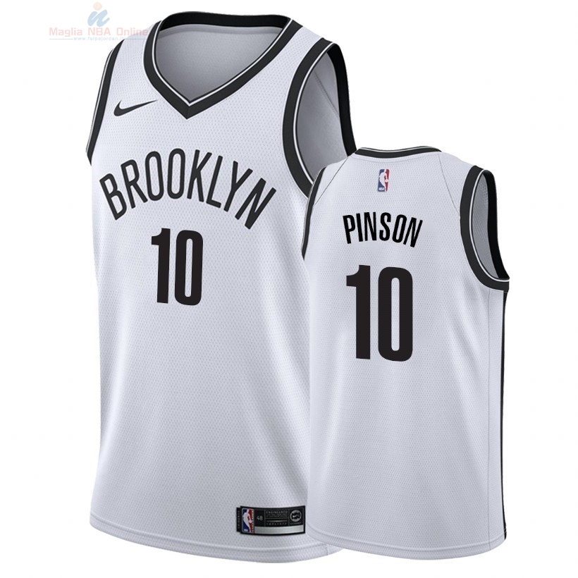 Acquista Maglia NBA Nike Brooklyn Nets #10 Theo Pinson Bianco Association 2018-19