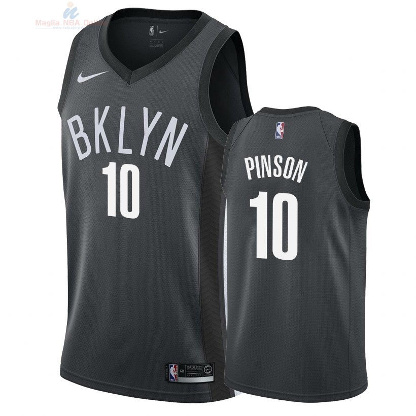 Acquista Maglia NBA Nike Brooklyn Nets #10 Theo Pinson Nero Statement 2018-19