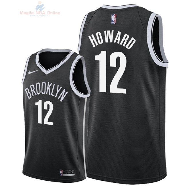 Acquista Maglia NBA Nike Brooklyn Nets #12 Dwight Howard Nero Icon 2018-19