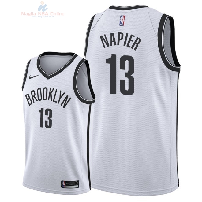 Acquista Maglia NBA Nike Brooklyn Nets #13 Shabazz Napier Bianco Association 2018