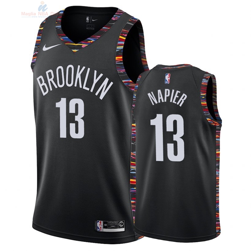 Acquista Maglia NBA Nike Brooklyn Nets #13 Shabazz Napier Nike Nero Città 2018-19