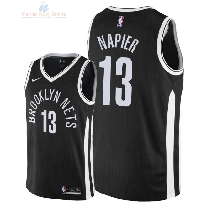 Acquista Maglia NBA Nike Brooklyn Nets #13 Shabazz Napier Nike Nero Città 2018